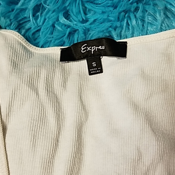 Express white gold silver sequin scoop tank - Picture 2 of 5